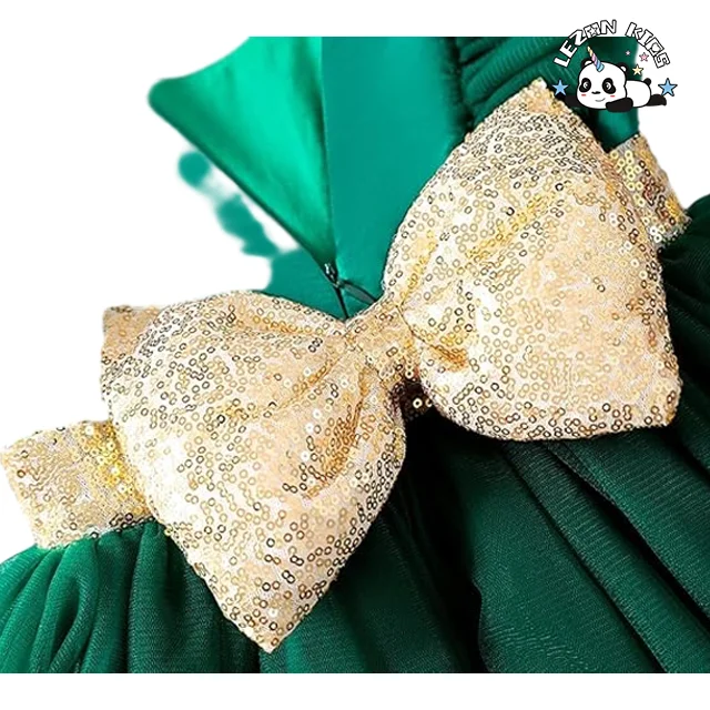 LEZONKIDS - Customizable Factory Direct Sell Kids Sequins Bow Knot Butterfly Tutu Dress for Girl Wedding Birthday Party
